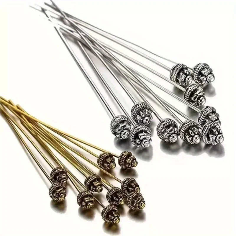 

10 шт. игл для бисероплетения с головкой 55 мм/2,17 дюйма для изготовления ювелирных изделий, классические бисерные иглы