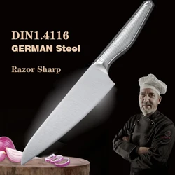 Professional chef Knife High Carbon German 1.4116 Steel 304 Stainless Steel Hollow Handle Kitchen Knives