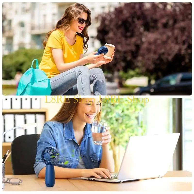 L8re 2pcs / set ventilateur main-d'œuvre rechargeable refroidissement portable mini ventilateur portable ventilateur