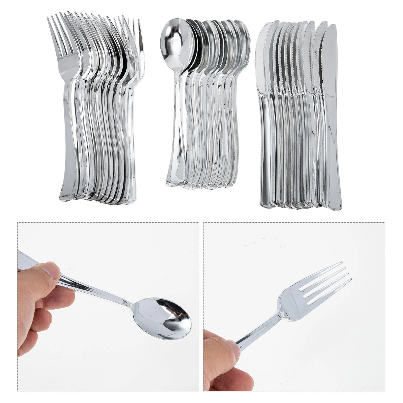 

10 Sets Disposable Silverware Tableware Flatware Party Plastic Utensils Cutlery for