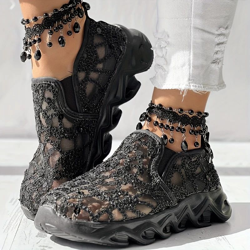 Women Muffin Sneakers Sequin Slip on Casual Shoes for Women Round Toe Bling Bling Shoes Low Heel Sequin Slip on Sneakers Women