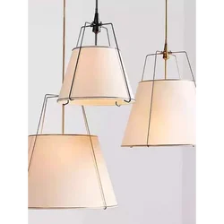 Vintage Cloth Pendant Lights American Living Room Bedroom Indoor Lighting Dining Table Kitchen Island Chandeliers Room Decor