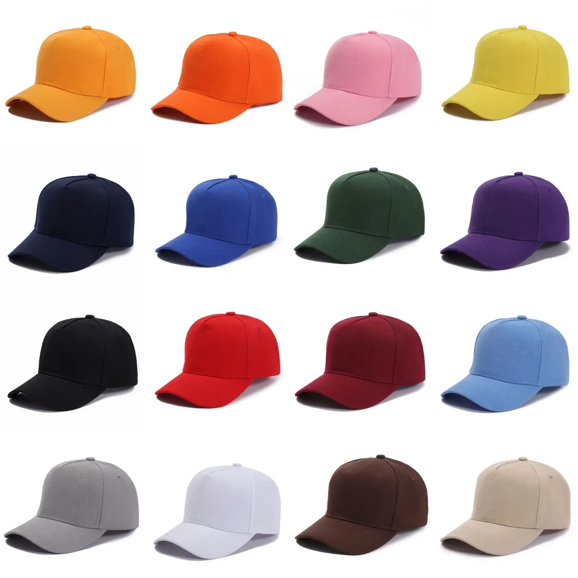 1 unisex all season fashionable Five pieces of fabric solid color baseball cap