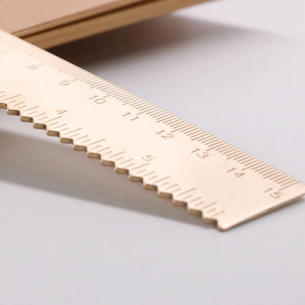 1 قطعة مسطرة نحاسية للطلاب وأداة قياس إبداعية للاستخدام في المدارس والمكتب مساطر متعددة الوظائف
