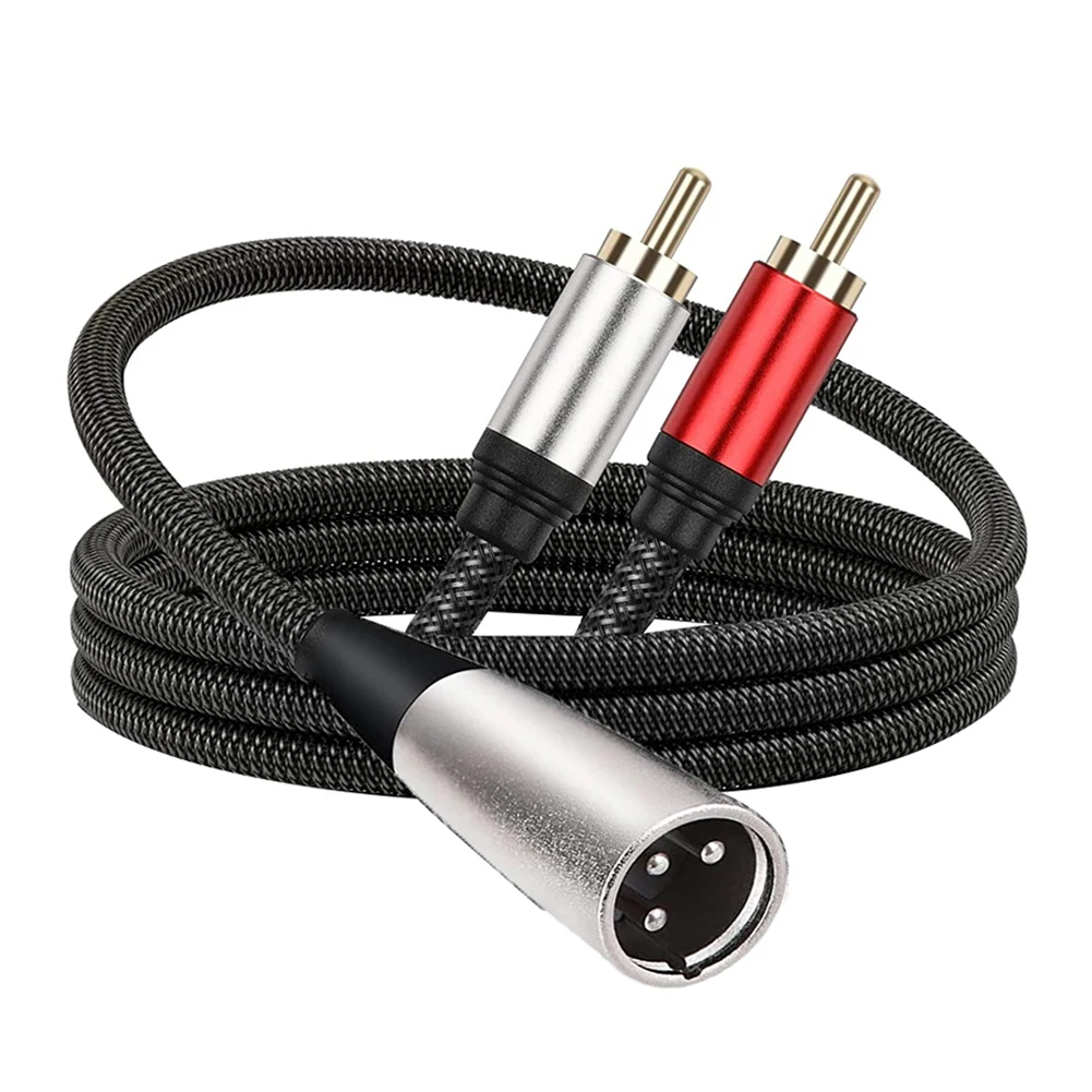 XLR إلى 2 RCA Y كابل الفاصل واضح نقل إشارة الصوت محول كابل الصوت لميكروفون مضخم ضوت سماعة الرأس