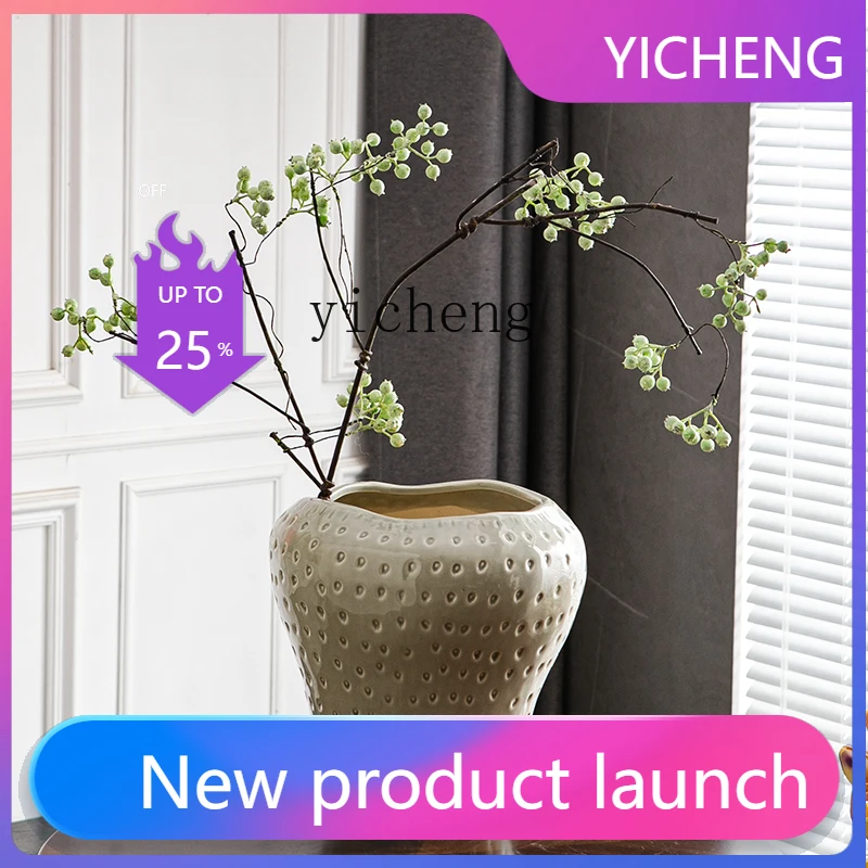 LYY  creative strawberry flower pot ceramic flower ware TV cabinet decoration flower arrangement high-end ornament