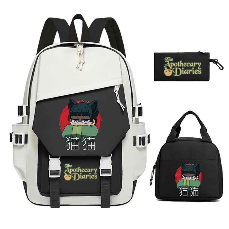 

Anime The Apothecary Diaries Backpack Boy Girls Schoolbag 3Pcs Set Large Capacity Knapsack for Students Teenager Outdoor Bookbag