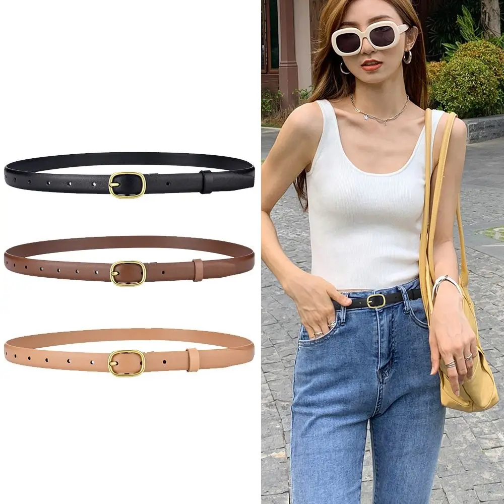 

Versatile Luxury Design Cow Leather Belt Women Fashion Pin Buckle Waistband Trendy Waist Strap