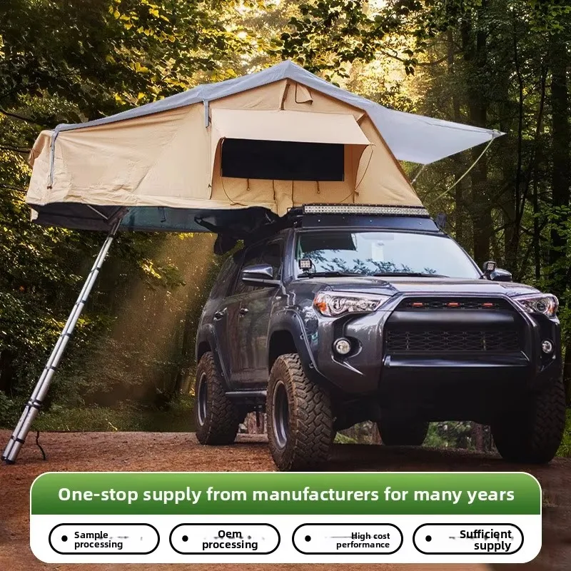 Roof Tent Mountain Camping Outdoor Rainstorm Prevention Double-layer Four-season Extended Type Ready-to-Use Oxford Car Tent
