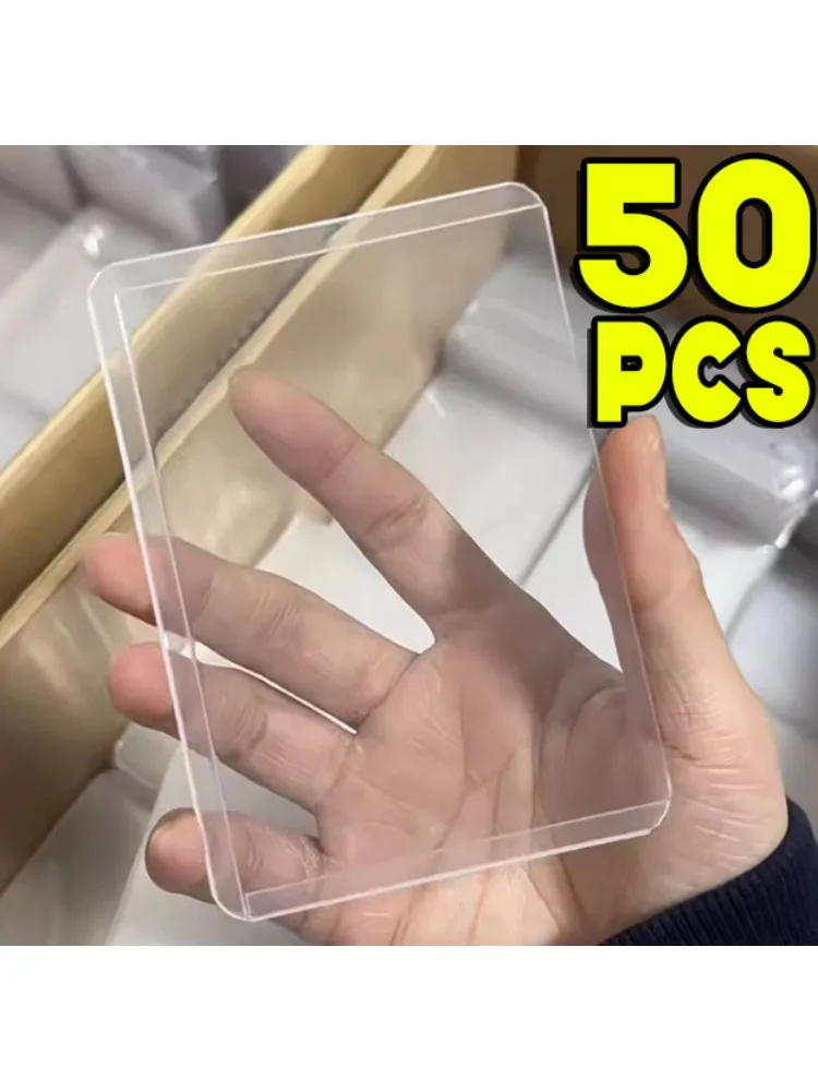 Porte-carte de crédit d'identité verticale transparente, pochettes de protection pour cartes de visite