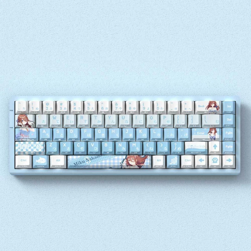 Klawisze Miyu Nakano Miku, motyw anime, profil OEM, boczne grawerowanie, przezroczyste PBT, 5-stronne sublimacja. — zdjęcie produktu 6