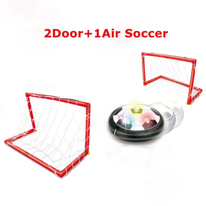 Air Power Hovering Soccer Ball Set USB Rechargeable LED Flashing Floating Air Football Kids Home Games Football Toys Soccer Goal