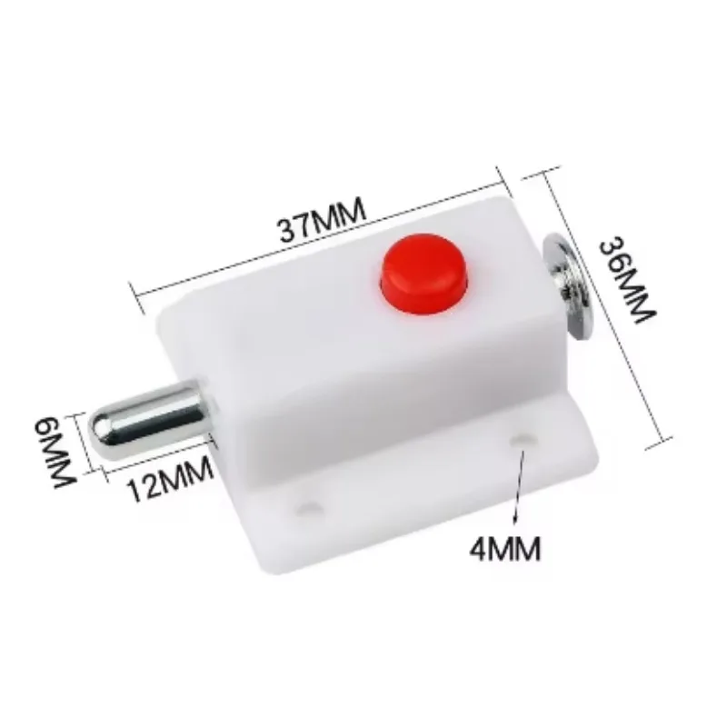 20Pcs Plastic Spring Loaded Latch Bolt Lock Press Button For Release Furniture Window Table Cabinet White Brown Black