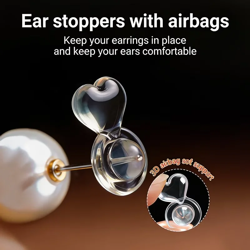 6pcs Silicone Ear Supports Earring Anti-Sag Stabilisers Food-Grade Silicone Earring Backs DIY Earring Accessories
