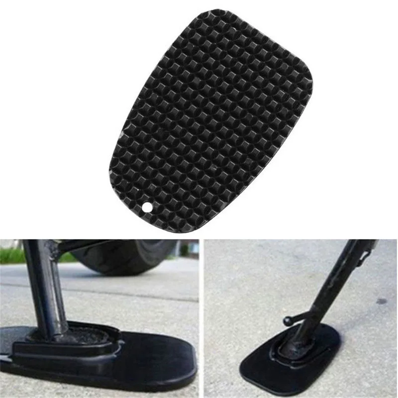 Black Motorcycle Plastic Kickstand Side Kick Stand Pad Plate Base Universal For     Motorbike Parking