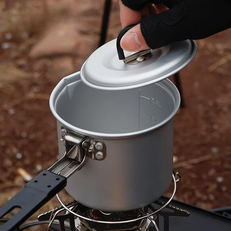 Tragbarer Einzelportions-Milchtopf, kompaktes, faltbares Outdoor-Kochgeschirr für Camping und Wandern, leichter Mini-Topf