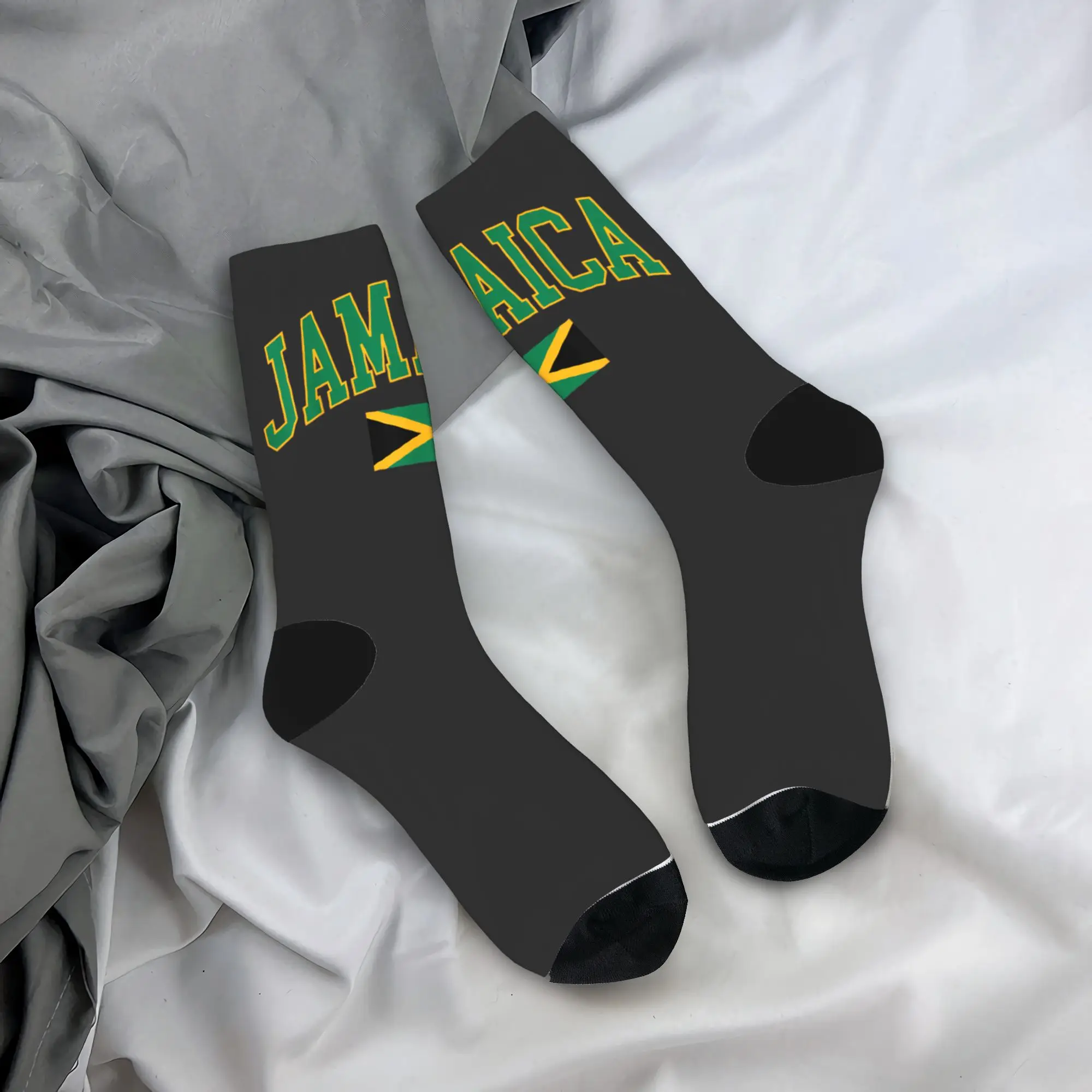 

Jamaica Flag Socks Harajuku Stockings Autumn Non-Slip Men Socks Soft Graphic Outdoor Socks