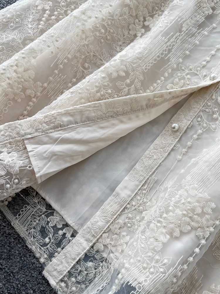 France Elegant Vintage High End Evening Dress Women Embroidery Sashes Luxury Long Party Dress Female Casual Fit Chic Clothing