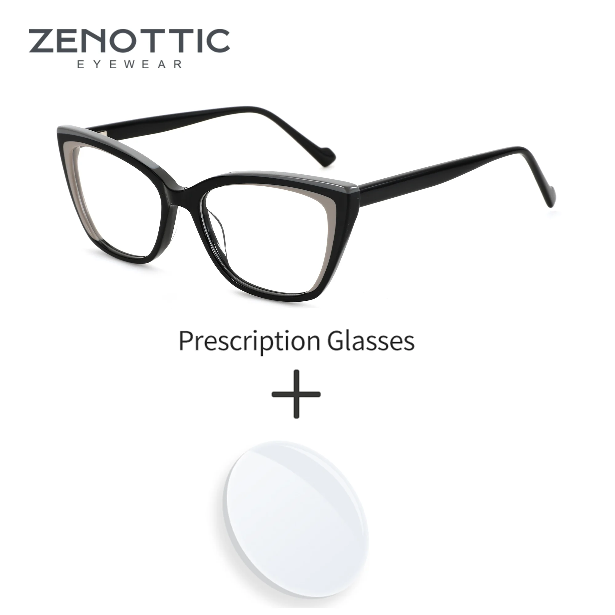 

ZENOTTIC S Size Handmade Acetate Graduated Progressive Multifocal Glasses Modish Butterfly Myopia Lenses Woman