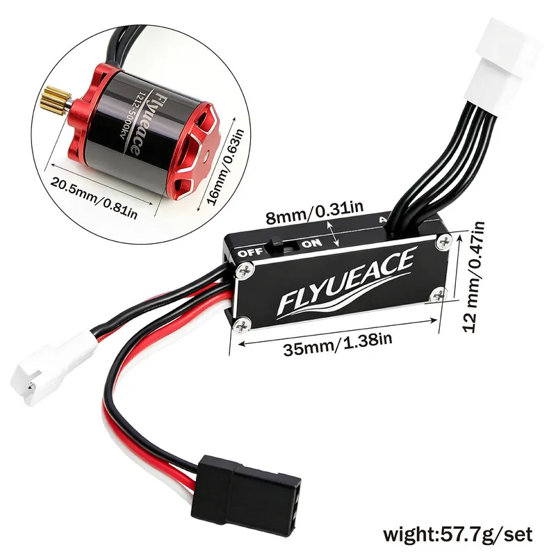 25A ESC 1212 5000KV Brushless Motor Combo for 1/30 SCX30 RC Crawler Upgrade Parts Accessories Replacement Set Kit Part Accessory
