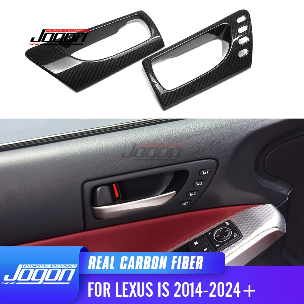 

For Lexus IS200 IS250 IS300 IS350 2104-2024 LHD Carbon Fiber lnterior Door Handle Panel With Hole Version Cover Trim Accessories