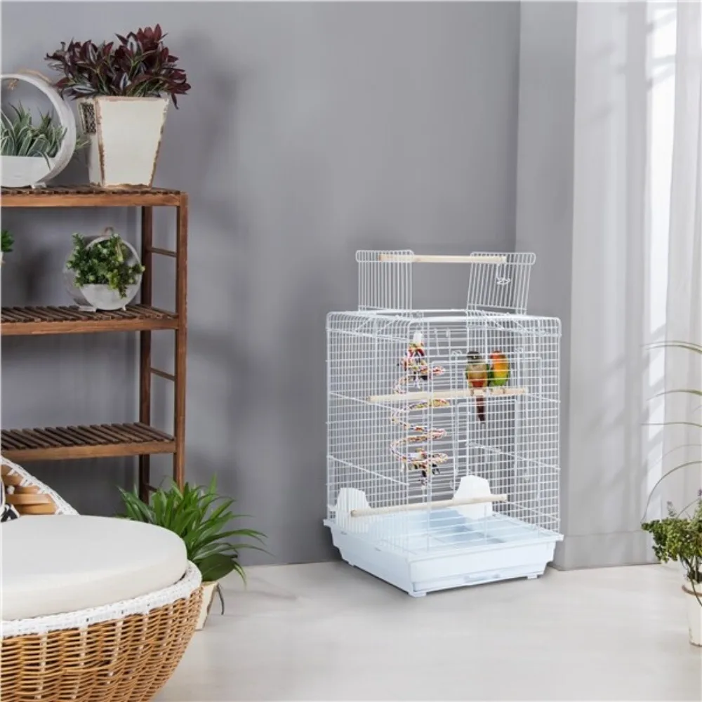 

Open Top Small Travel Bird Cage for Canary Parakeet Cockatiel Budgie Parrot