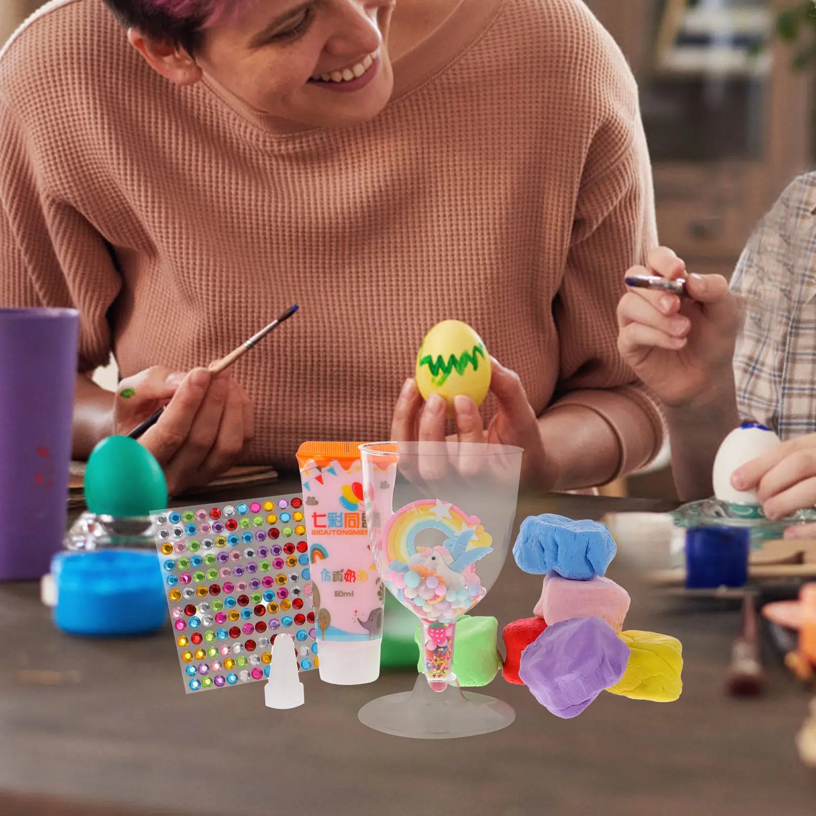 Kit de Argila para Modelagem em Forma de Copo de Sorvete, Material DIY para Artes Manuais Educacionais para Crianças, Brinquedos Feitos à Mão
