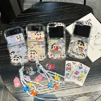 Malý, roztomilý magnetický stojánek na telefon Crayon Shin-Chan Samsung se šňůrkou pro Z Flip 7, Z Flip 6, Z Flip 4, Z Flip 5, Z Flip 3 6 nejlepší prodej Pouzdro na iPhone s pastelkou Shin Chan - №4