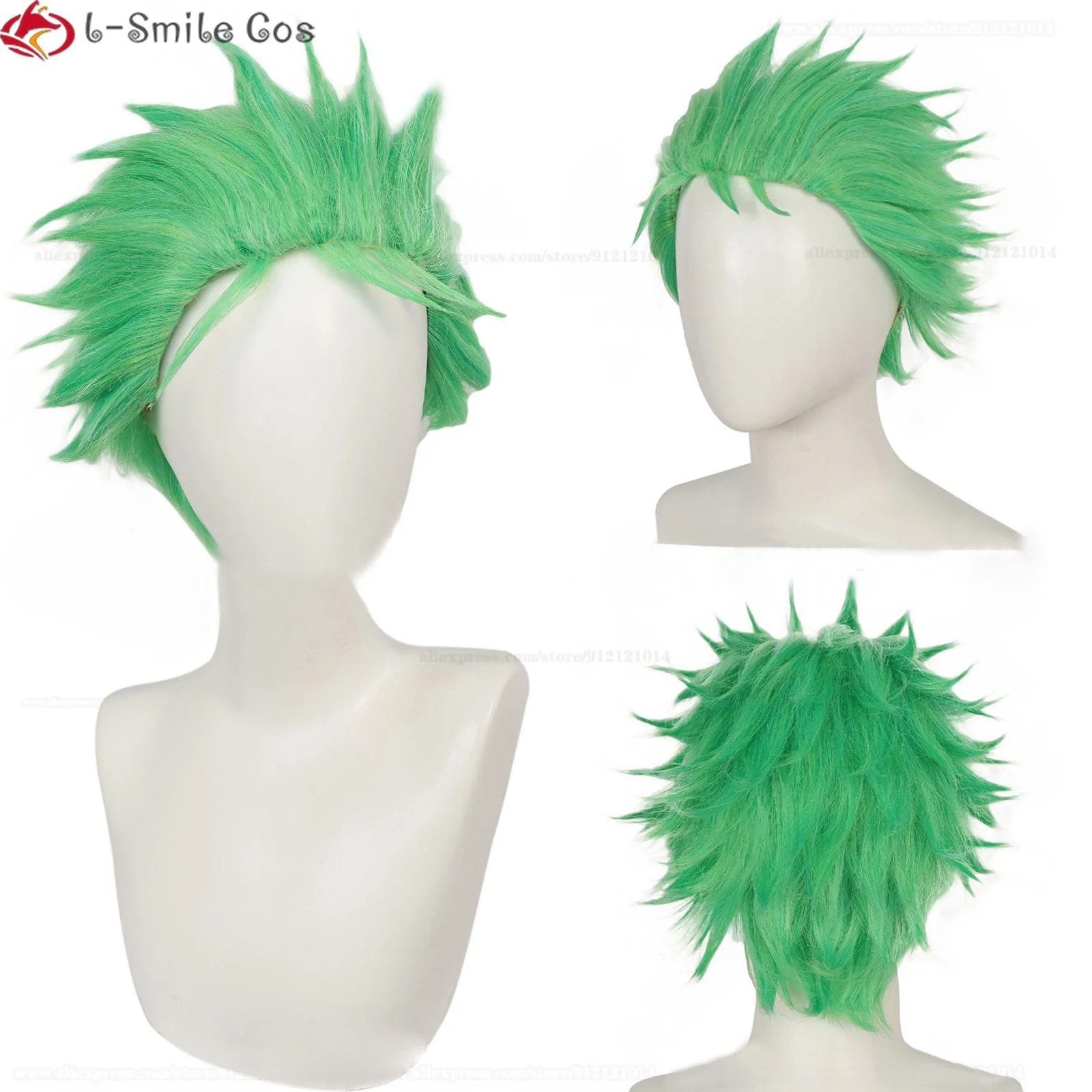 Anime roronoa zoro peruca cosplay curto verde roronoa zoro peruca resistente ao calor do cabelo festa de halloween men zoro perucas + peruca boné