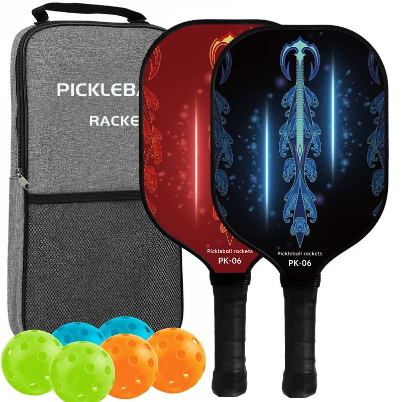 

Pickleball Paddles Set USAPA Compliant Fiberglass Surface Enhanced Power with Pickleball Bag Best Gift for Beginners