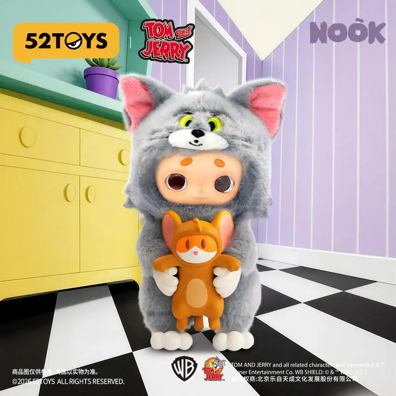 52TOYS Nook Tom And Jerry Co Branded Plush Figurine Hanging Keychain Trendy Collectible Ornament Home Decor Birthday Gift