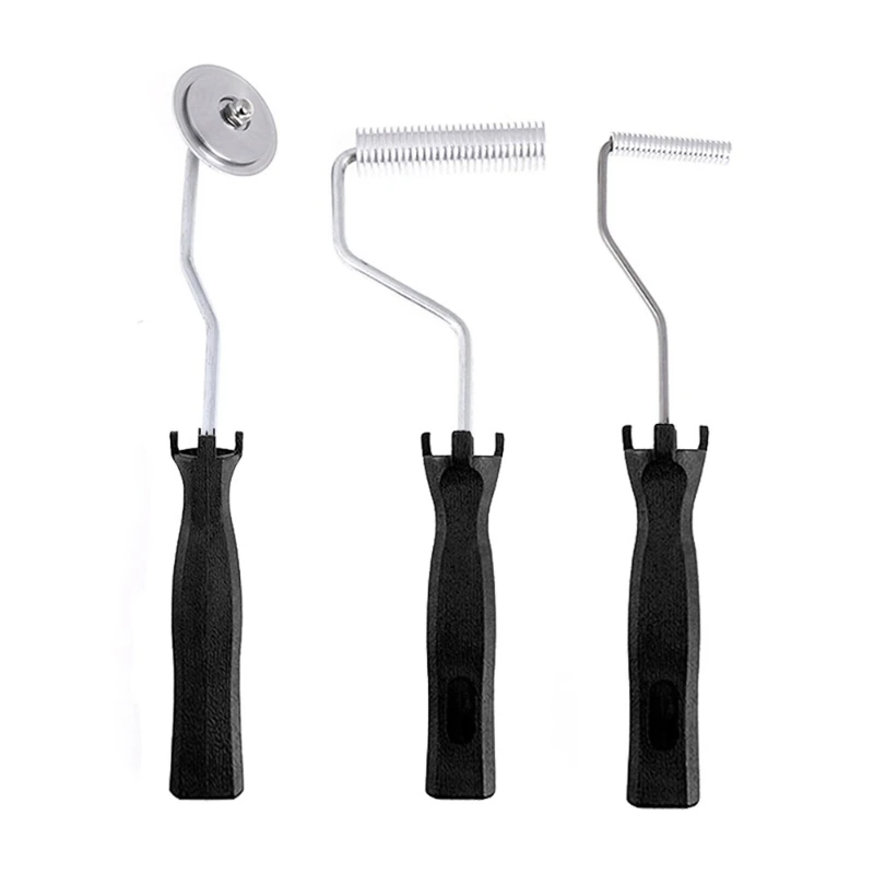 3pcs Non-slip Fiberglass Bubble Paddle Tool Aluminum Alloy Laminating Paint Rollers Kit For FRP Mould Resin