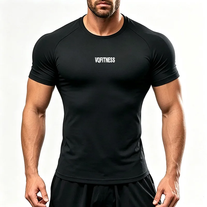 Men Workout Running T-Shirts Short Sleeve Crew Neck Quick Dry Gym Top Moisture Wicking Breathable Slim Fit Training Gear