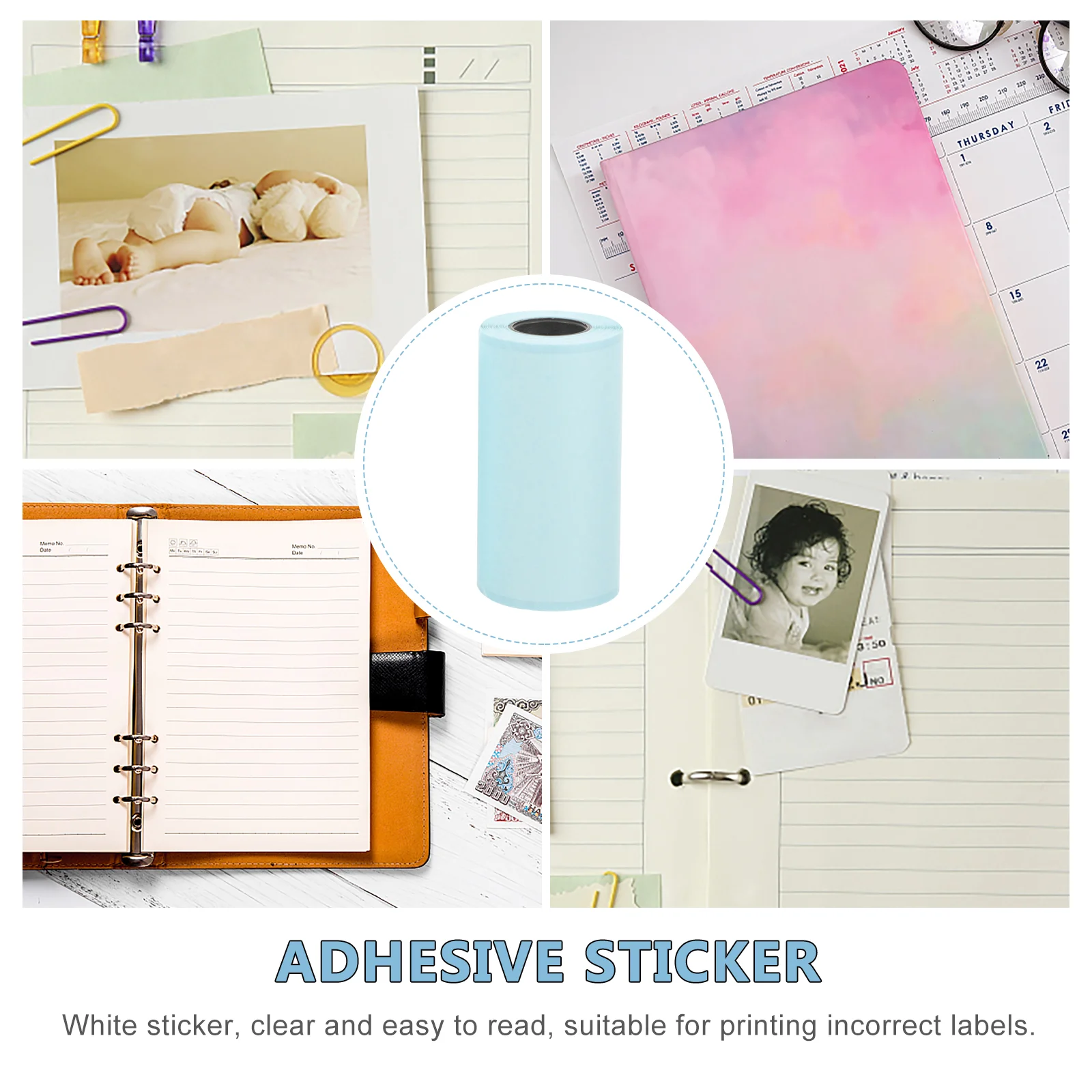 3 Rolls Thermal Label Printing Paper Adhesive Printable Label Thermal Correct Label thermal printer paper