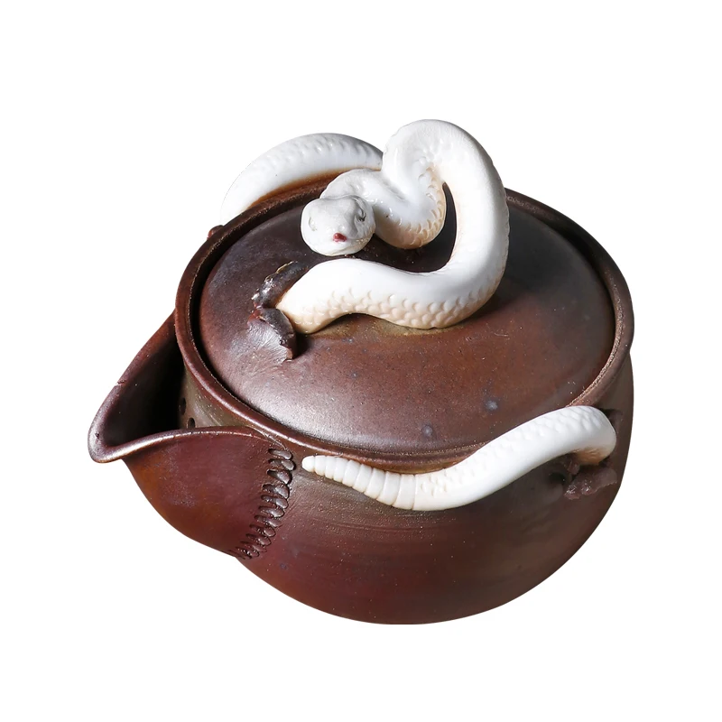 Three Time Firewood Burning Treasure Bottle Teapot Lid Bowl Weng Village Authentic Handmade White Snake Hand Grabbed