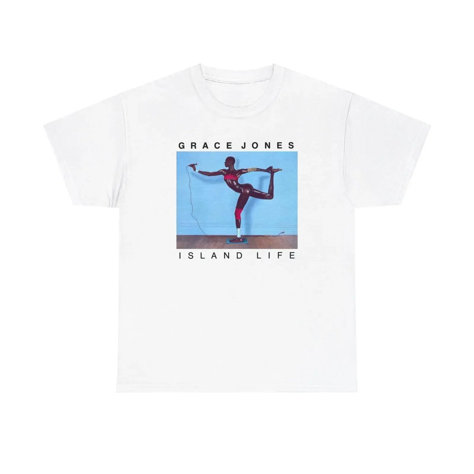 Grace Jones Island Life Design Meme High Quality Unisex Heavy Cotton Tee