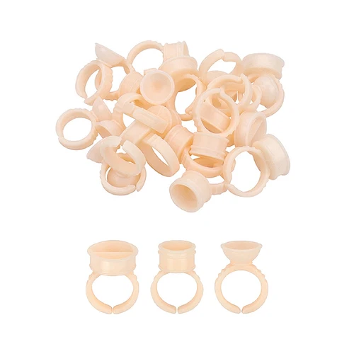 Imagen 1 del producto Anillos de pegamento para pigmento Microblading, soporte para tinta de tatuaje S/M/L, accesorios de maquillaje para cejas, tazas de pegamento para extensión de pestañas, 100/1000 Uds.