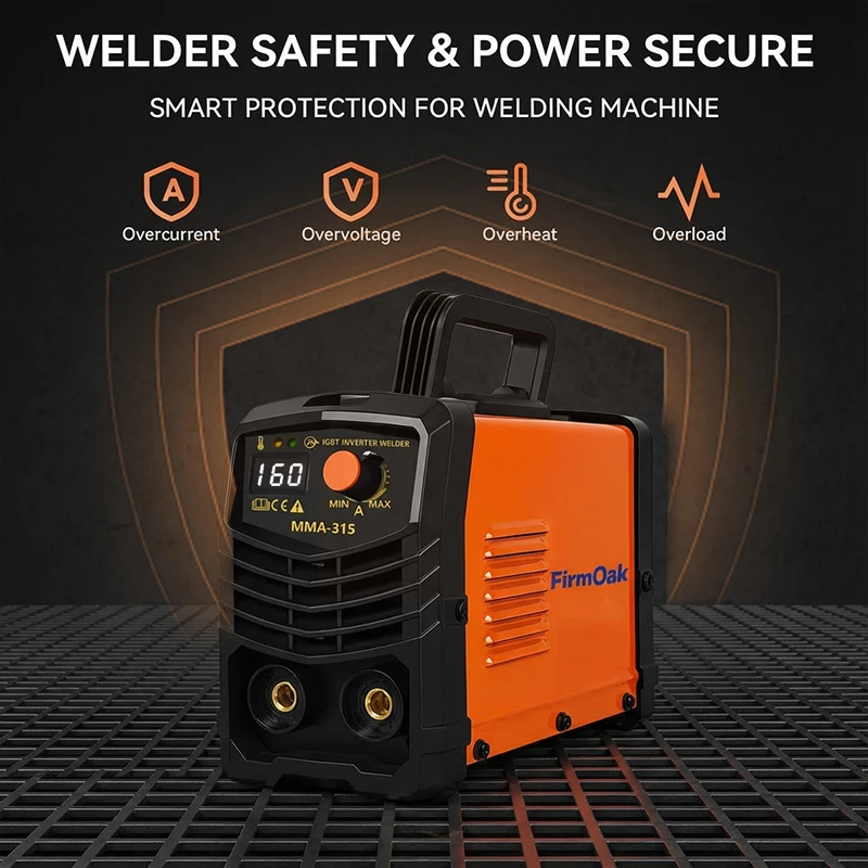 Portable Igbt Inverter Welder 110V Voltage, 160A Stick Welder, Flux Core Mig Welder, Pulse Spot Tig Welding Machine with Large Led Digital Screen, Full Safety Accessory Kit for Metal Repair, Home Projects, Farm & Stainless Steel, Iron, and Carbon Steel