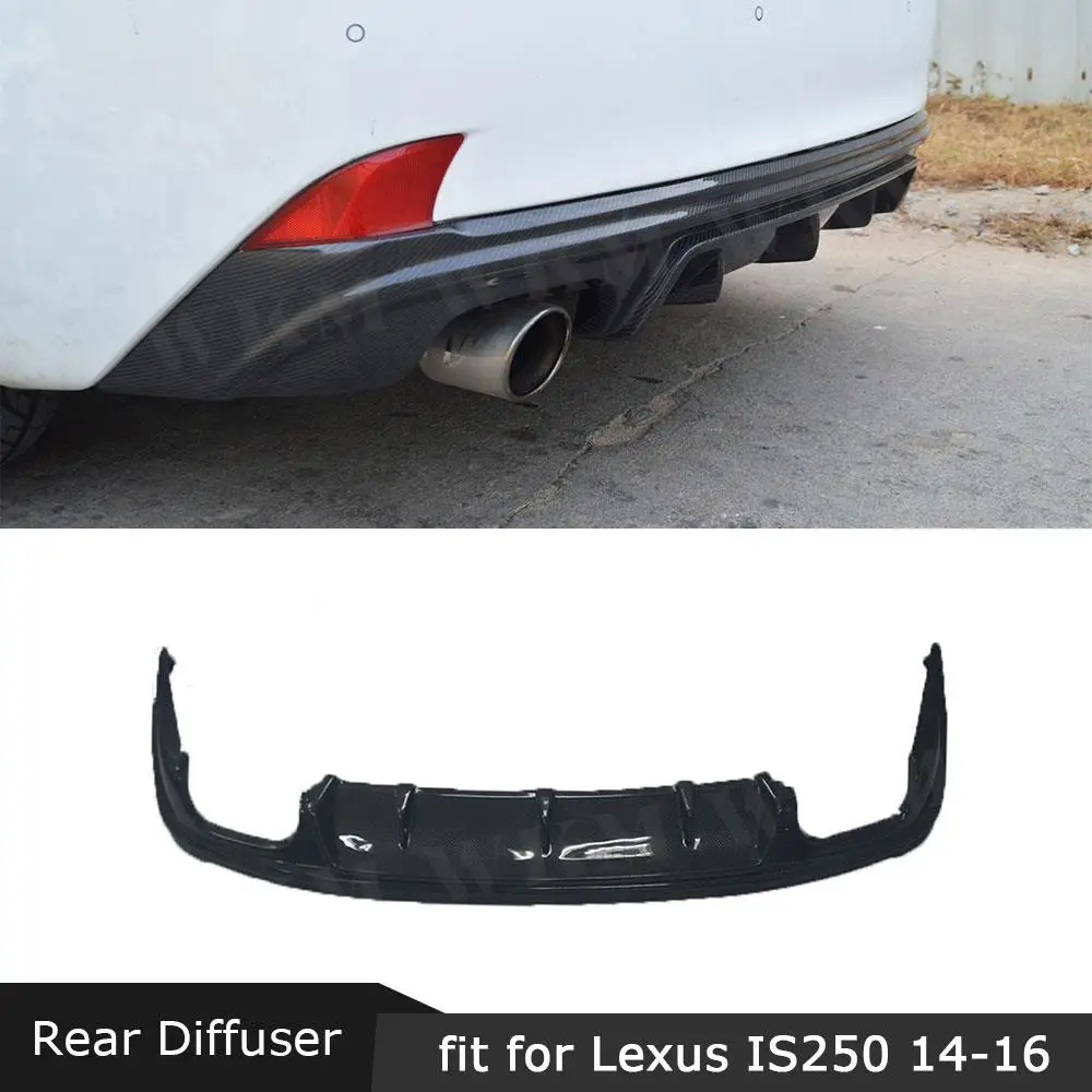 Rear Diffuser Lip Spoiler Bumper Guard for Lexus IS250 300 350 IS F Sport Sedan 4 Door 2014-2016 Convertible Carbon Fiber / FRP