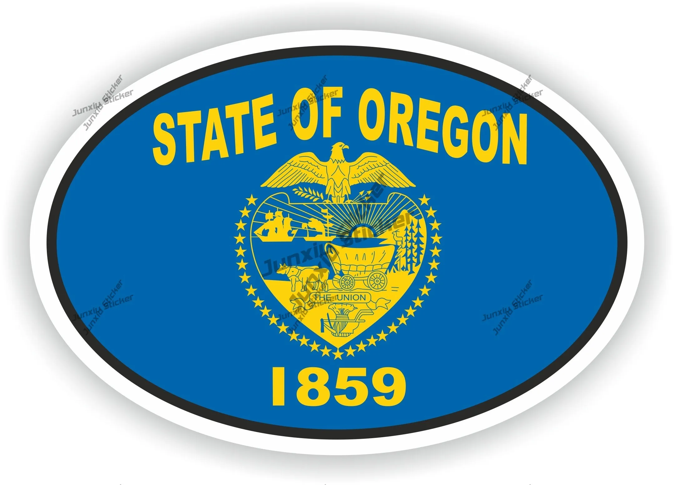 

Oregon Flag Oval Sticker Sports Racing Exterior Decor Graphic Beauty Car Stickers Decals Funny Decoration For Bumper Suv Camper