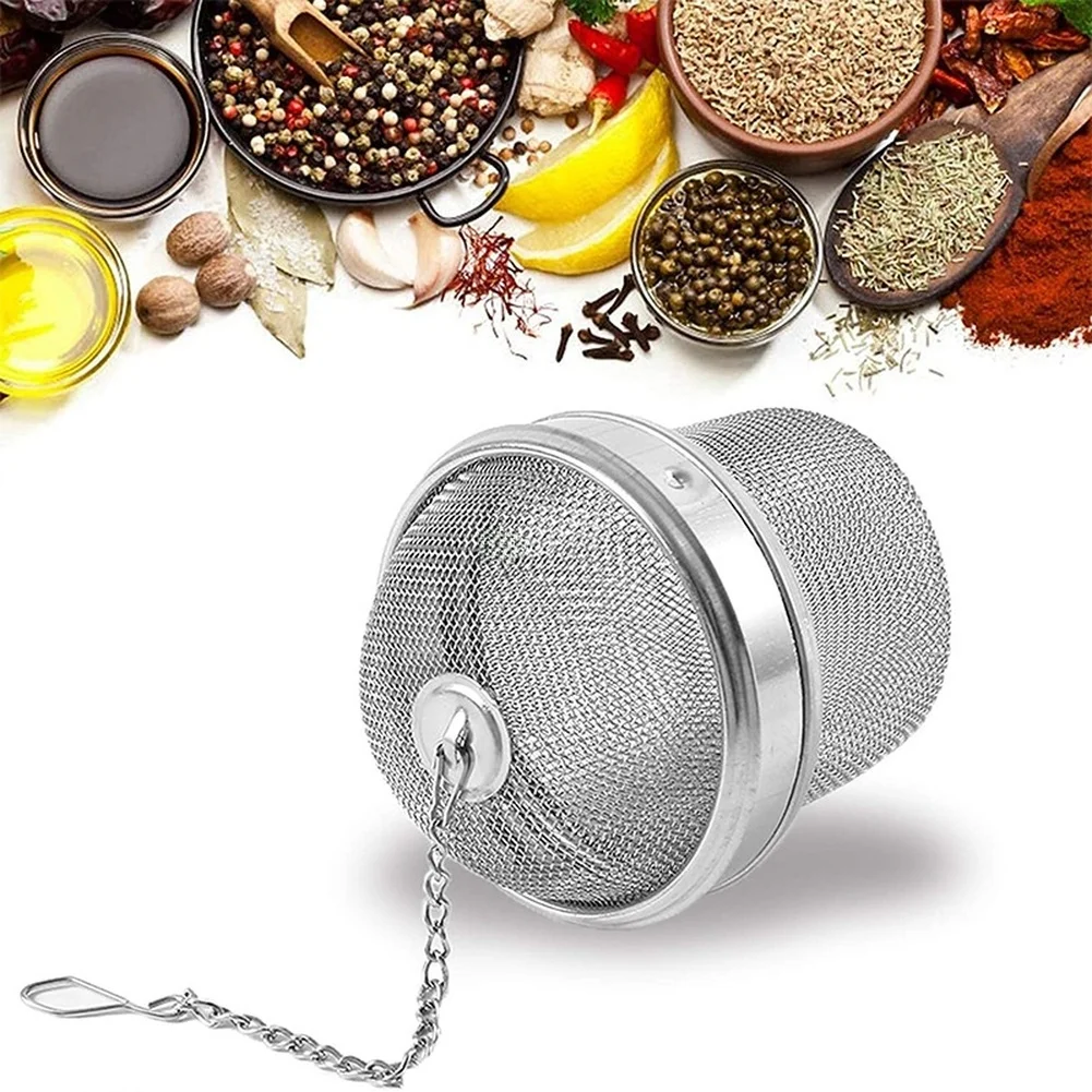 For Loose Leaf Tea Brewing Loose Leaf Tea Basket Stainless Steel Strainer 6.5cm Convenient Tea Filter With Hook