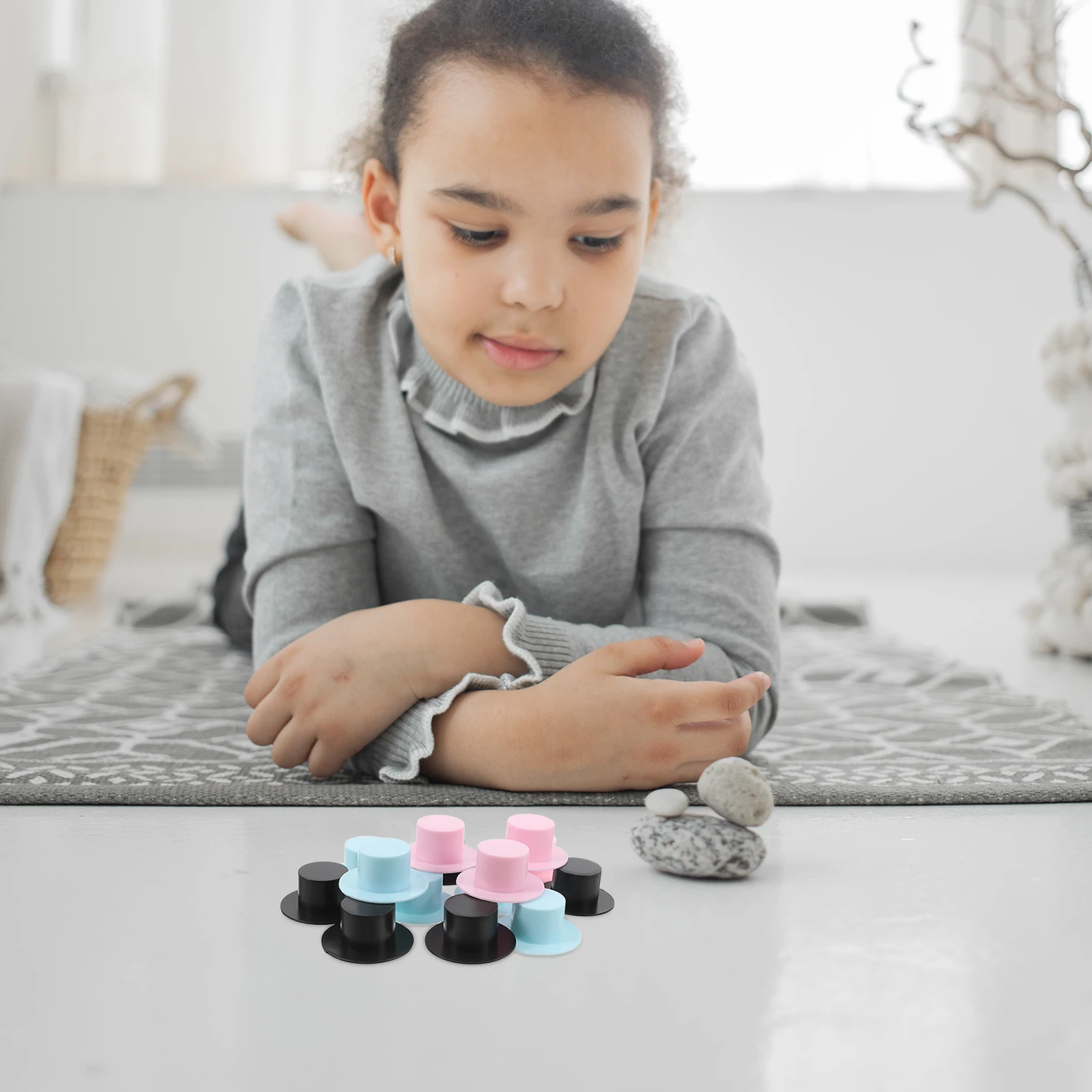 

30Pcs Plastic Mini Clown Hats Mini Size Festive Hats for Christmas Tree Decor Party Favors and DIY Projects Miniature Top Hat