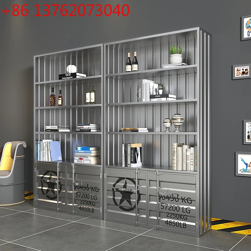 خزانة عرض على الطراز الصناعي خزانة عرض منتجات المتجر العصرية الإبداع #1