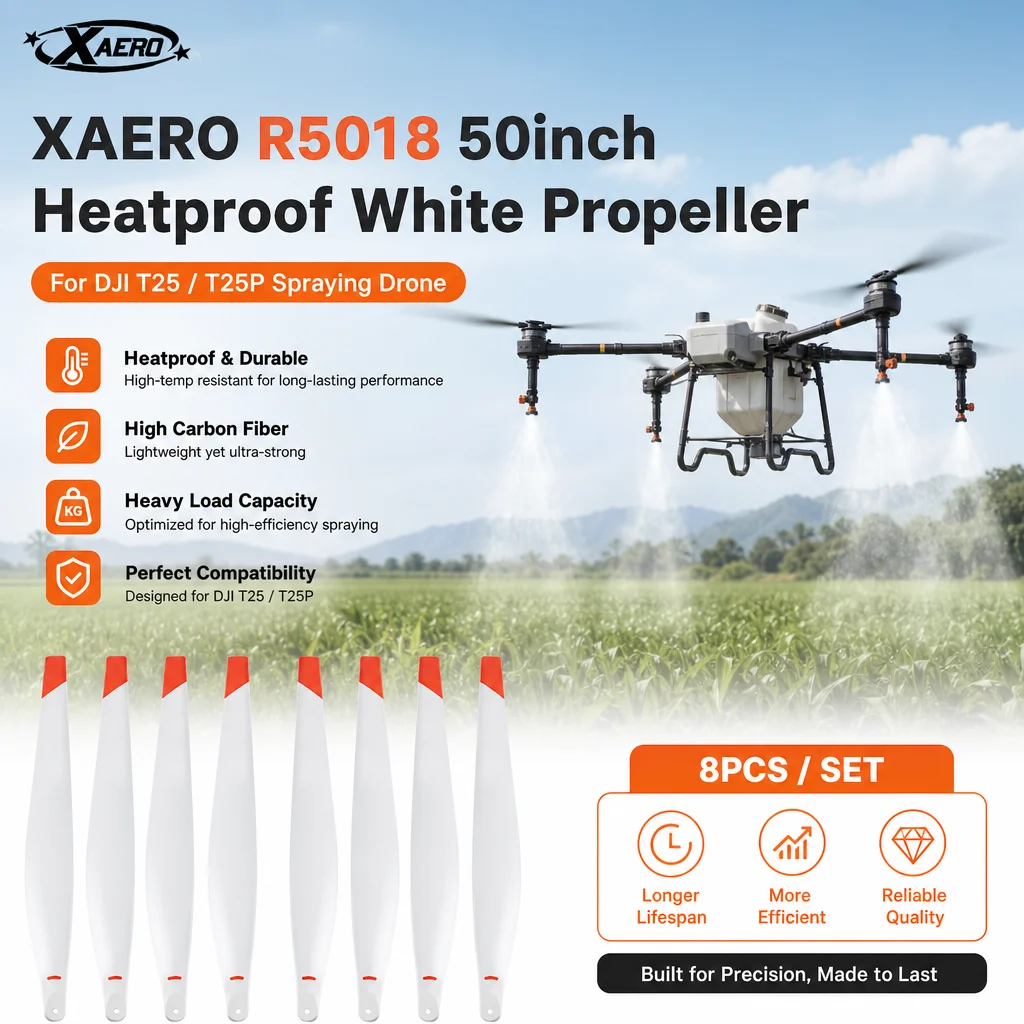 XAERO R5018 50 inch Heatproof White Propeller for DJI T25 T25P, High-Carbon Heavy Load Spraying Drone