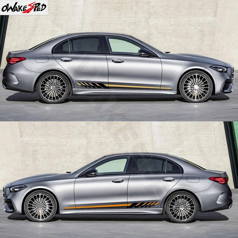 2 Pcs/Set Door Side For Mercedes Benz W206 C300 C Class 2026 2025 2024 2023 S206 C63 S AMG Final Edition Stripes Sticker Decal