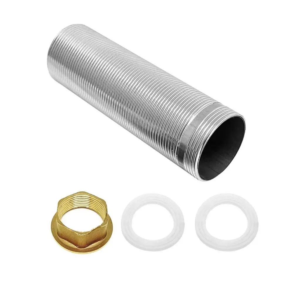Tap Repair Kit Tap Extension with Threaded Pipe Copper Nut + Extension Rod with Copper Thread, 2 Rubber Seals