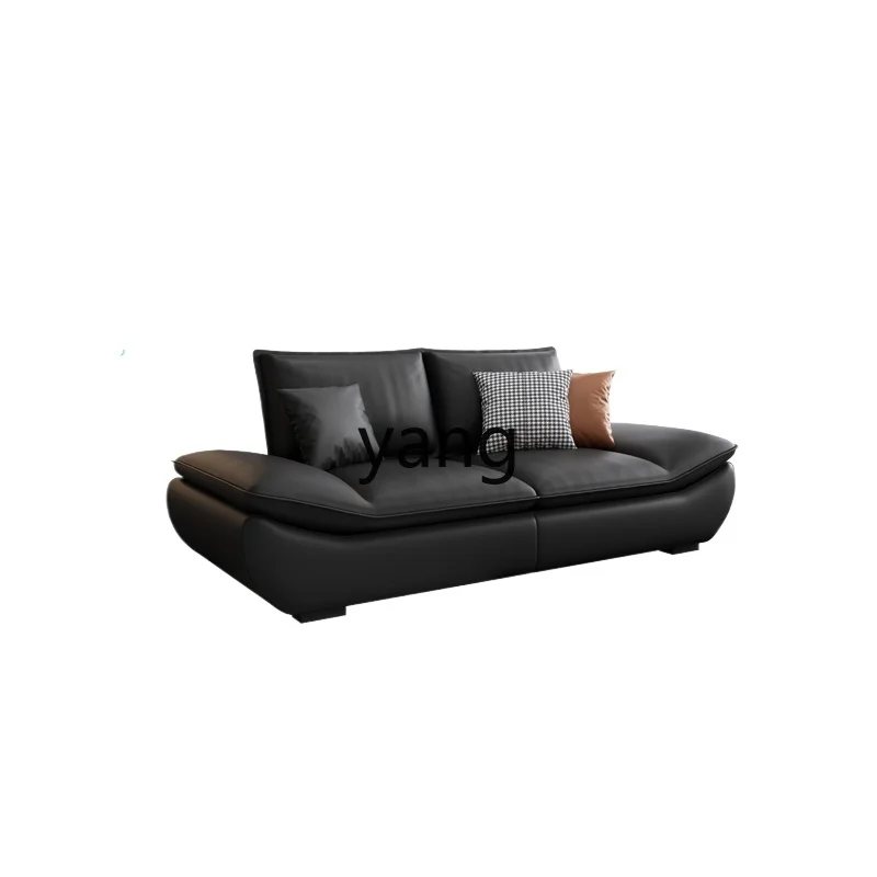 CX Italian office sofa coffee table combination simple modern black office sofa three people