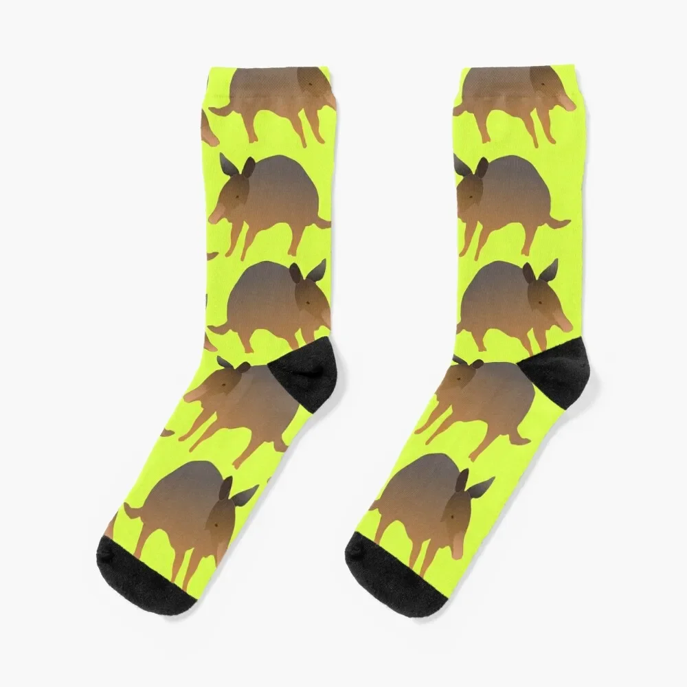 

Seamless Armadillo Pattern (on yellow) Socks christmas gifts hiking Hiking boots Girl'S Socks Men's