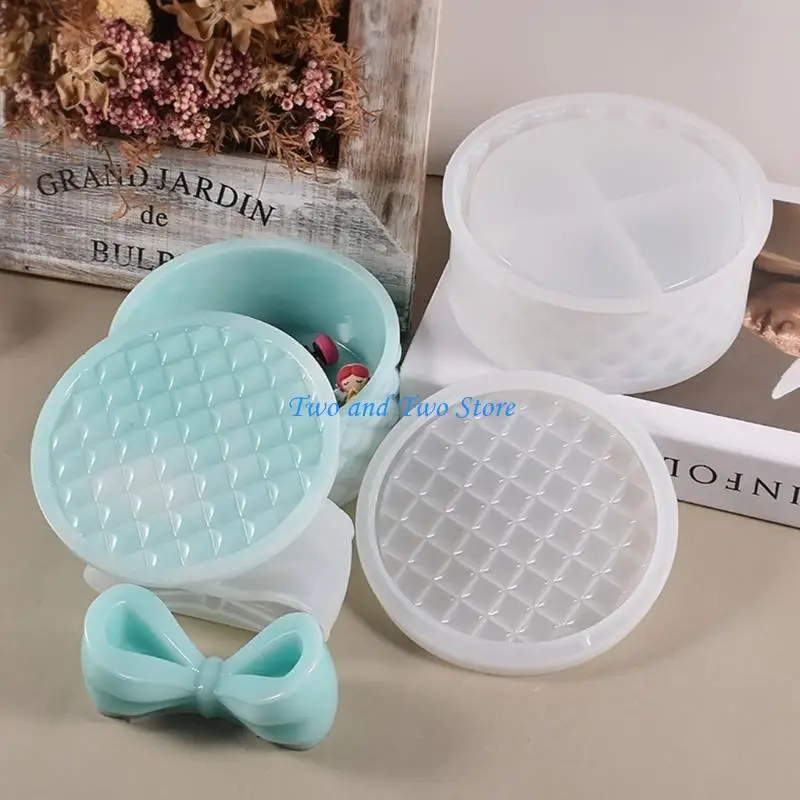 

HX6F Ювелирная коробка смоля Силикон силиконовой, эпоксидный кастинг Bowknot для коробки для хранения DIY