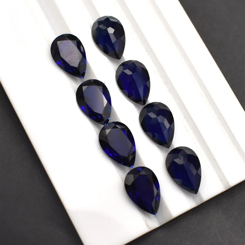 Natural Blue Sapphire Unheated Pear Cut 10x14mm 6ct Gemstone AAAA+ VVS Loose Gemstone Pass Test For Jewelry Making